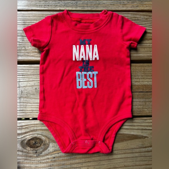 Infant Baby 9M Carter's Red Bodysuit Nana - Picture 1 of 4